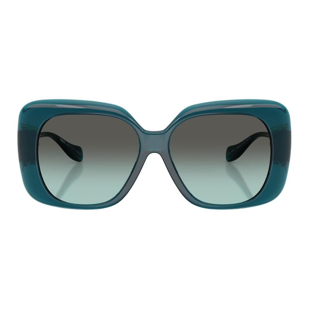 Versace Medusa Shaped Square Sunglasses Women sunglasses Transparent-Blue VE4499U55402A