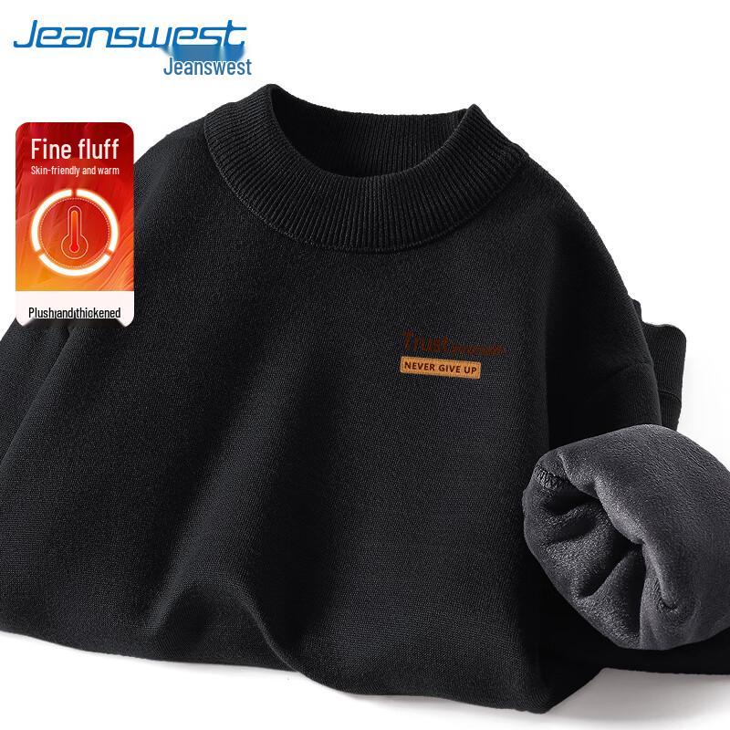 

Jeanswest Men s Fleece-Lined Semi-High Collar Knitted Pullover 3XL