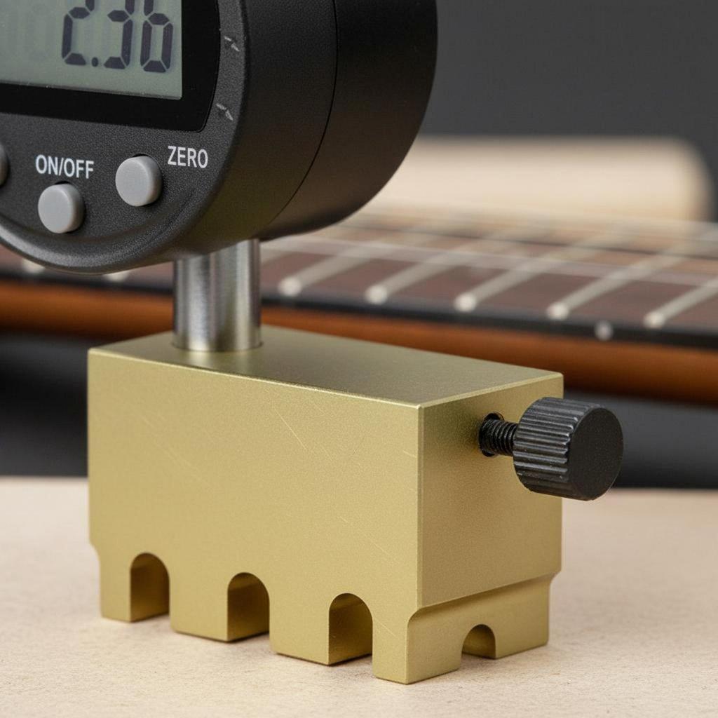 Luthier Guitar Tools String Gauge Meter Brass Digital Action Ruler for Accurate