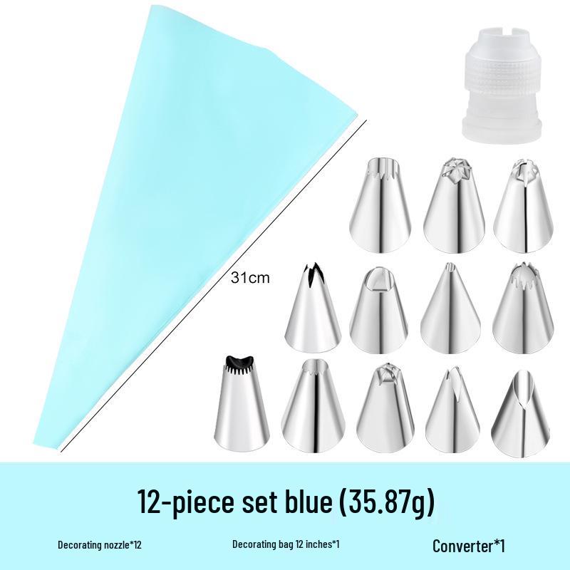Stainless Steel Cake Decorating Tips Set with EVA Piping Bag