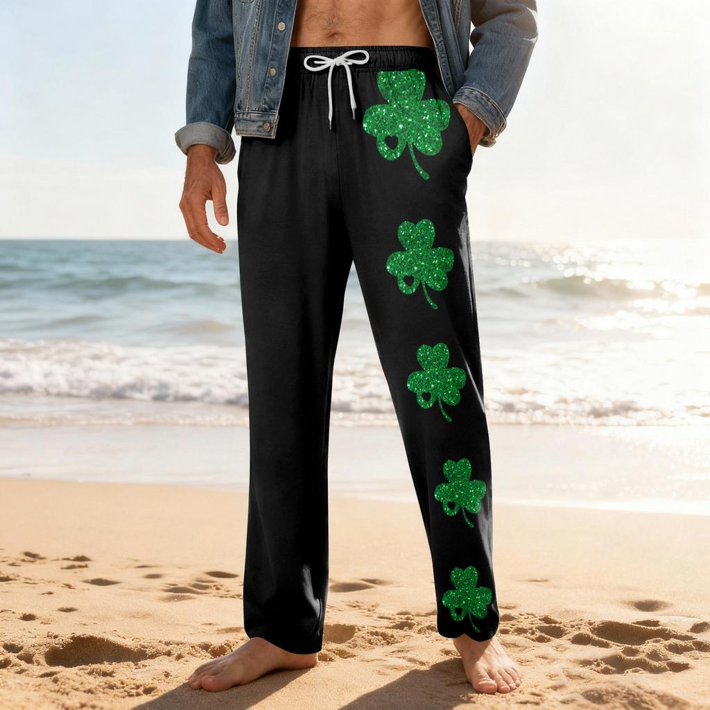 Men's Home Soft Pajama Pants Drawstring With Pockets Casual Sports Pants