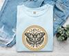 Night Moth Shirt Boho Chic Flora Gift Women Astrology Tee Moth T-Shirt Bohemian Fan Astrological Tshirt Floral Graphic Tribal Moon Cycle