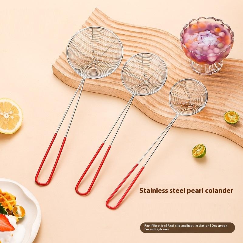 Tapioca Pearl Scooper Pearl Strainer Boba Strainer Stainless Steel Milktea Supplies Steel Kitchen Hanging Utensil