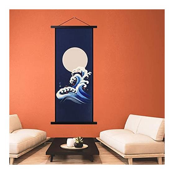 Benjia Magnetic Wood Poster Hanger Frame for A3 Posters, Tapestry Rod, 30cm Width, for Tenugui, Furoshiki, Noren, Wall Art, Office/Home Decor,