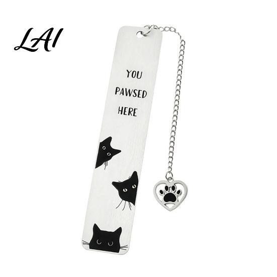 Gift for Book Lovers Cute Cat Bookmark Funny Metal Page Marker with Creative Durable Bookmark Quotes Stainless Steel Readers Lover Rust Proof