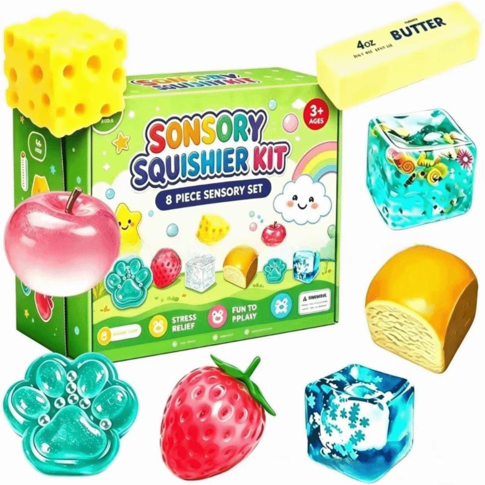 Random Color Butter Squishy Toy Butter Cheese Fidget Toy Bread Sensory Fidget Toy Squeeze Play