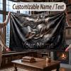 Abstract Geometric Theme Throw Blanket Custom Name Text Personalized Blanket Soft Cozy Blanket for Home Sofa Bed