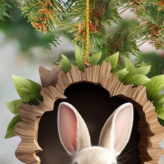 Car Interior Pendant Easter-Themed Rabbit Design Hanging Ornament Car Bag Living Space Bag Home Decor