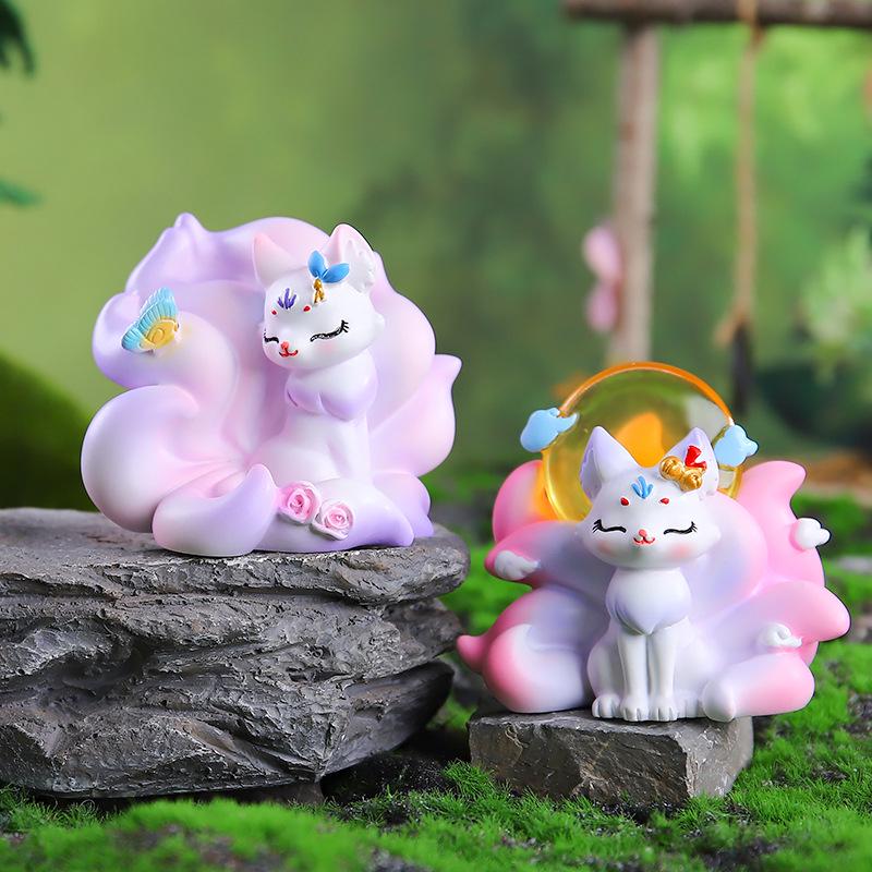Mythische Tier-Serie: Antike neunschwänzige Fuchs Blind Box Figur zur Schlafzimmerdekoration