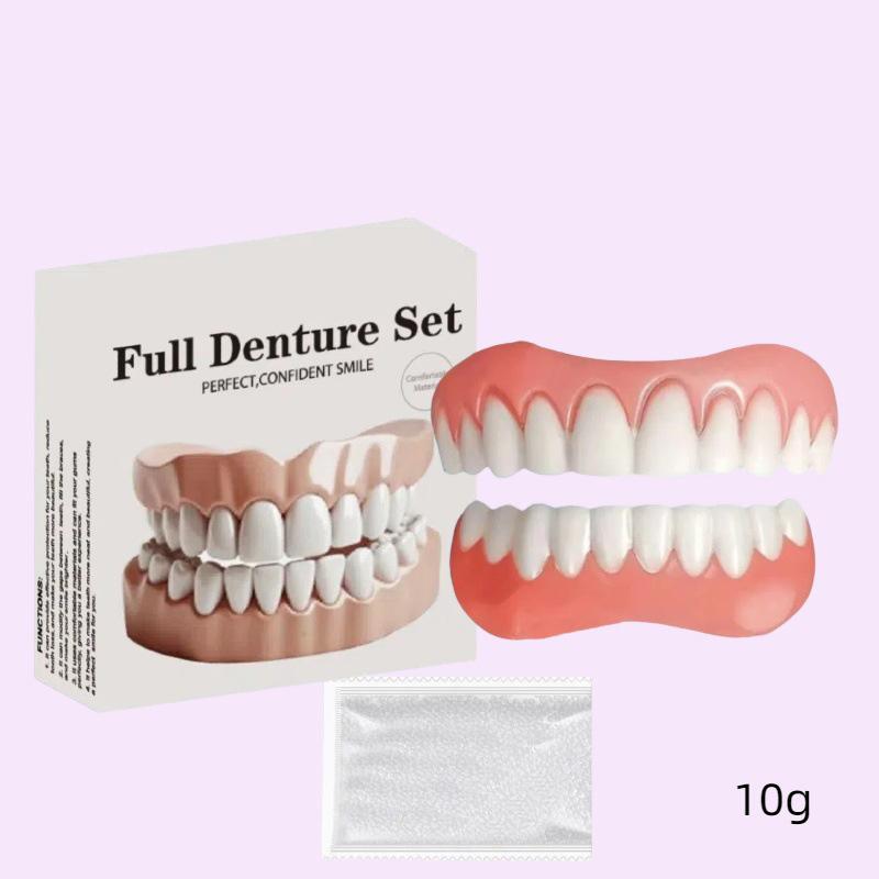 False Teeth Silicone Upper Lower Veneers Perfect Denture Kit Temporary Orthodontic Fake Tooth Oral Care