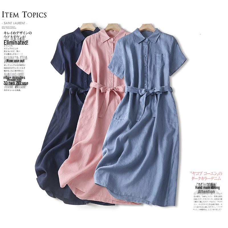 

Xin Xing 2025 Summer Retro Plus Size Loose Solid Dress XL [126-142]