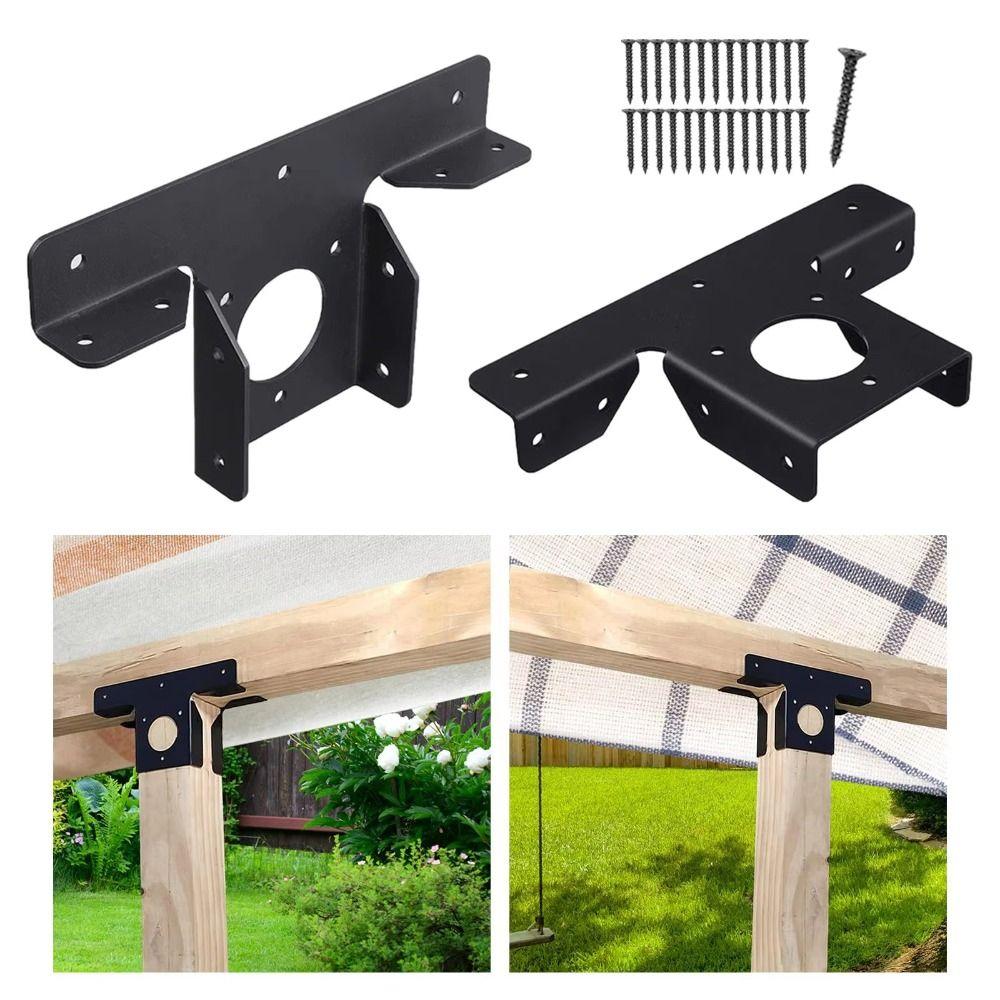 2pcs T-shaped Pergola Corner Frame 3-Way Pergola Fixed Bracket Pergola Brackets  Balconies