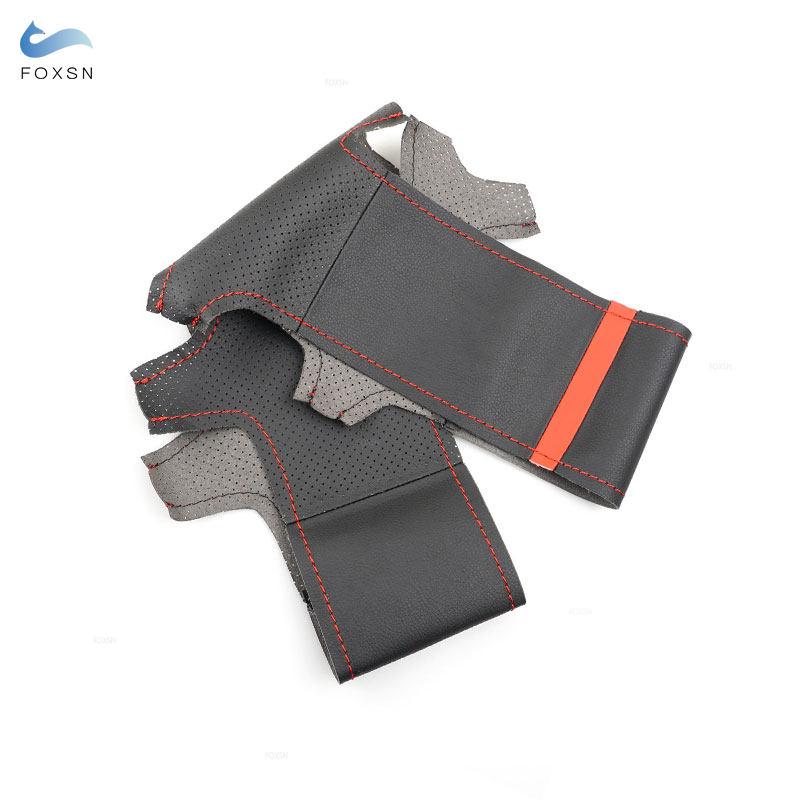 Husă pentru volan de mașină Trim din piele linie roșie bandă roșie pentru BMW M Sport 3 5 Series E46 330i 330Ci E39 525i 530i M3 E46 M5