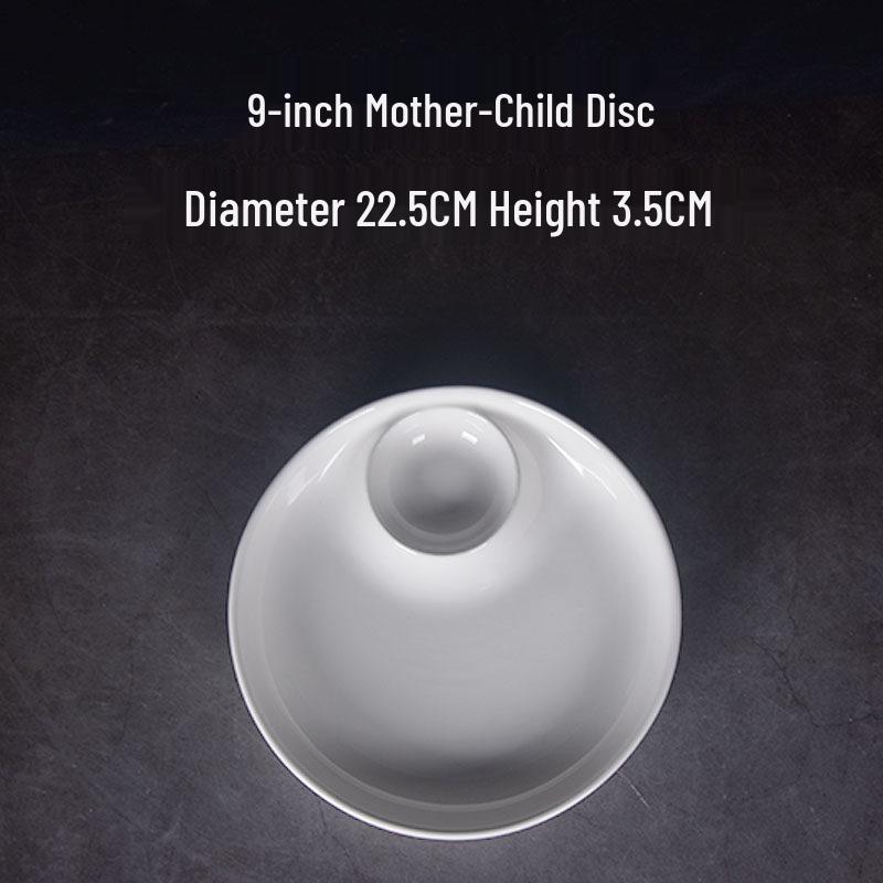 European Style Double-Layer Ceramic Plate with Compartments and Vinegar Dish