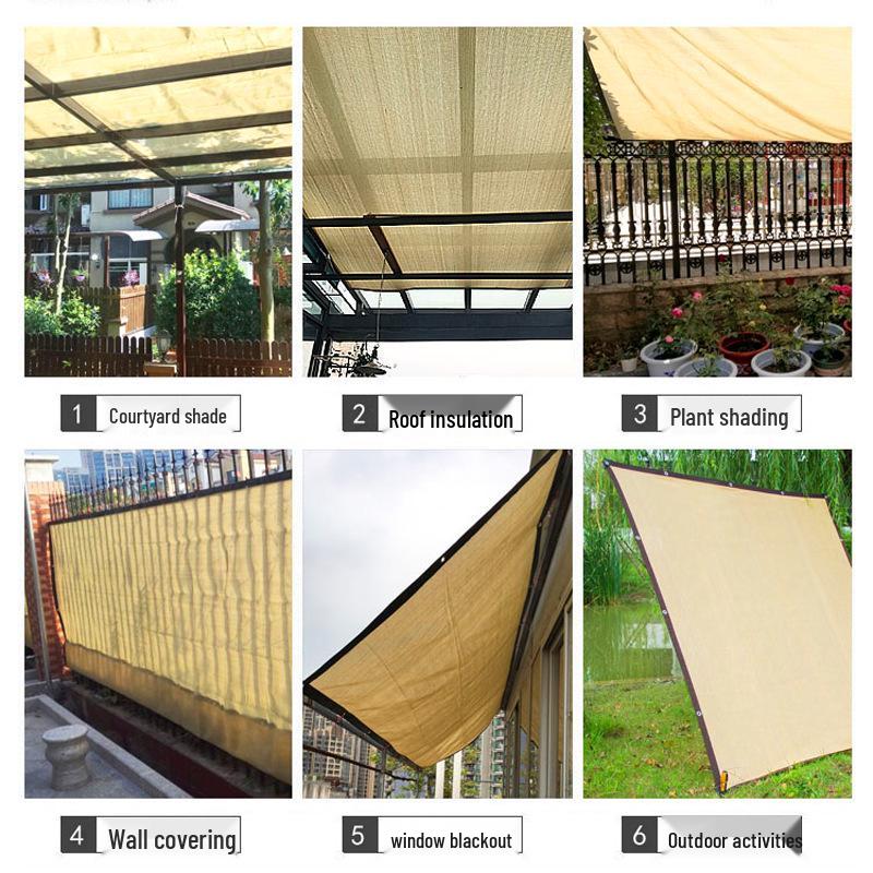 Beige Durable High-Temperature Resistant Encrypted Thickened Anti-Aging Balcony Privacy Shade Net