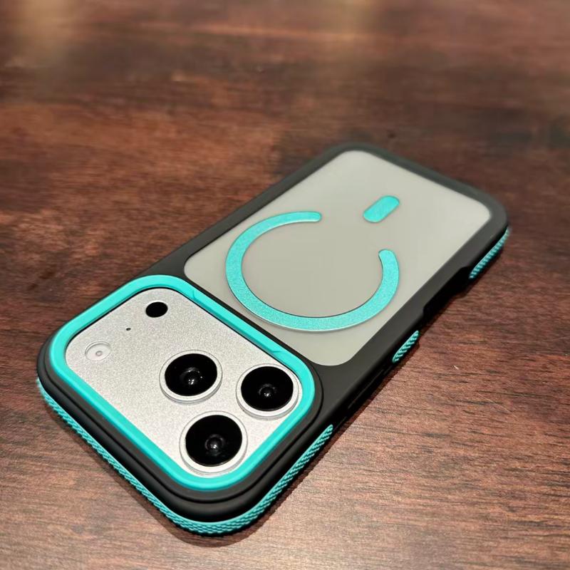 

Bicolor Matte Frosted Magnetic Phone Case For iPhone 17 16 15 14 Plus 13 12 11 Pro Max Air Translucent Shockproof Hard Cover For iPhone 17ProMax зелений