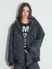 Oafish Leopard Work Hood Jacket, Charcoal