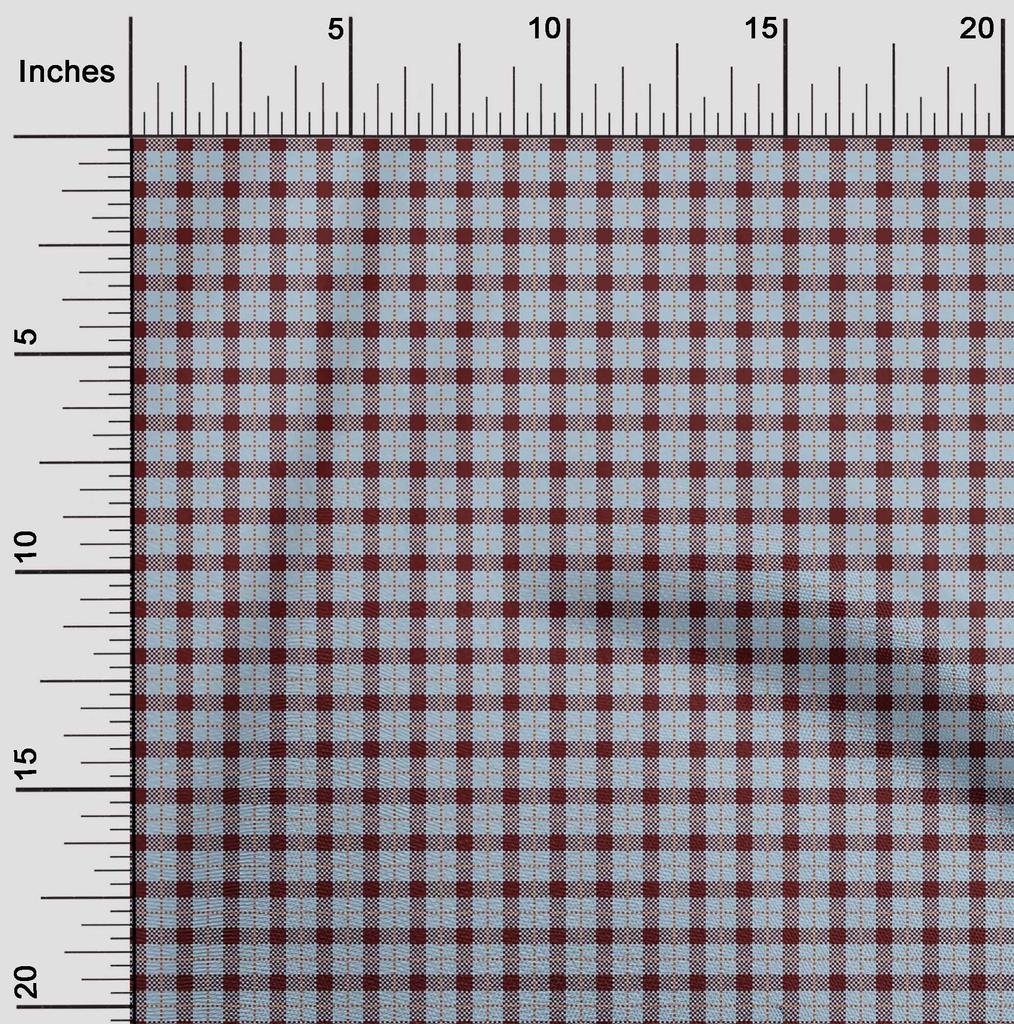 oneOone Cotton Flex Fabric Gingham Check Decor Fabric Printed BTY 40 Inch