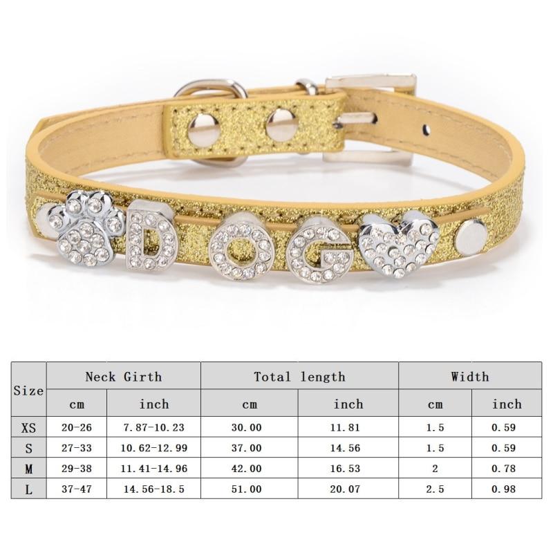Zgărzi Personalizate pentru Câini Pisici DIY Nume Cățeluș PU Piele Zgărzi Strasuri Sclipitoare Accesorii pentru Câini Zgărzi pentru Animale de Companie pentru Câini Mici Medii