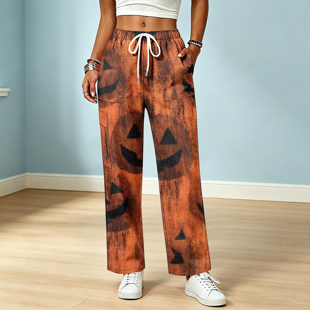 Women's Drawstring Elastic Waist Casual Pants with Pockets Color for Everyday Wear