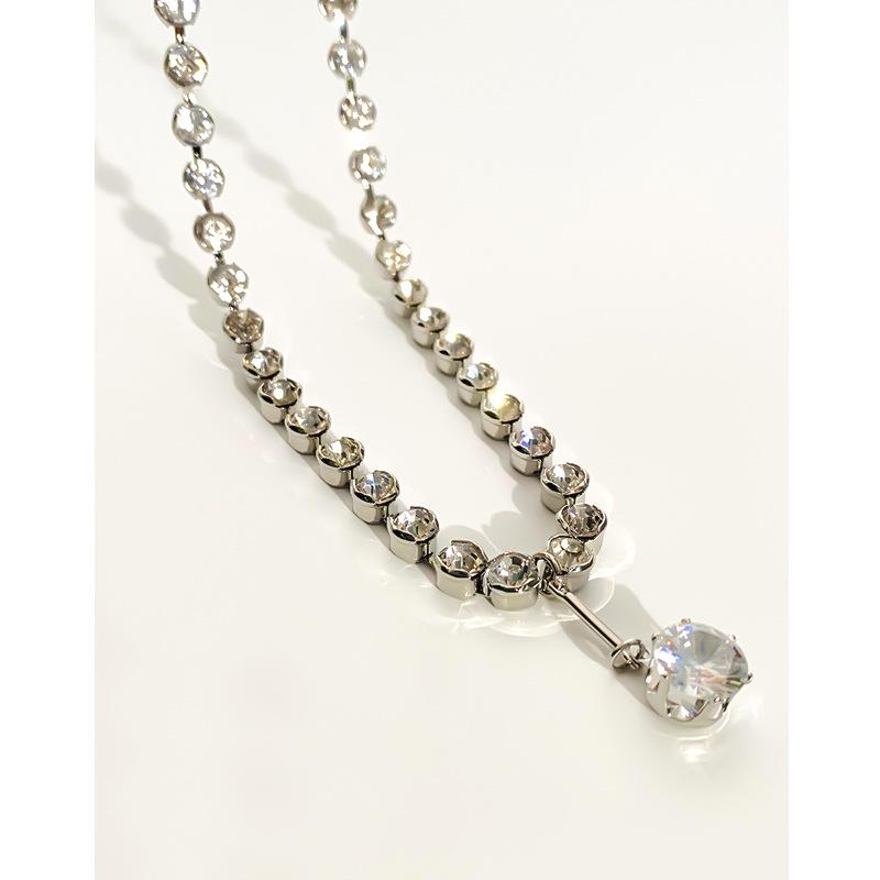 Luxury Double-Layer Clavicle Chain Necklace with Pearls and Diamonds