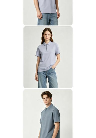 Pima Cotton Short Sleeve Polo with Cool-Touch Technology, Seamless Design, Unisex, Solid Color, High-End Workwear