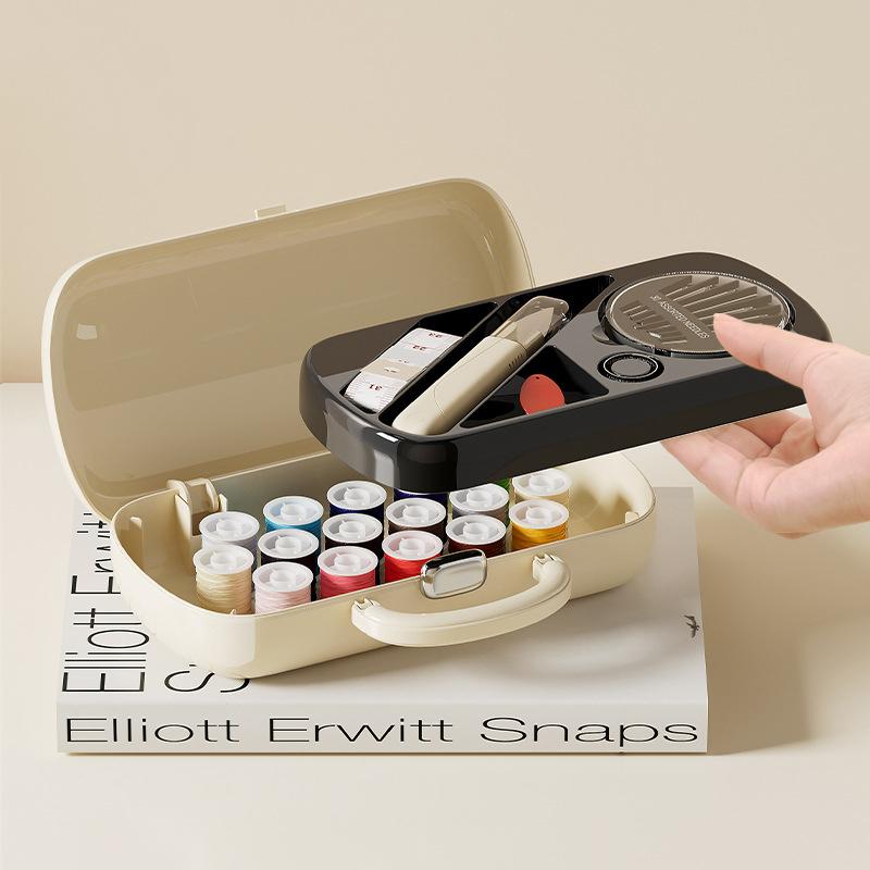 Multi-Functional Dustproof Storage Box Creative Sewing Box Portable Student Manual Sewing Including Needles And Threads