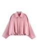 Spring New Arrival Casual Versatile Women's Velvet-Like Texture Stand-Collar Flight Jacket Coat