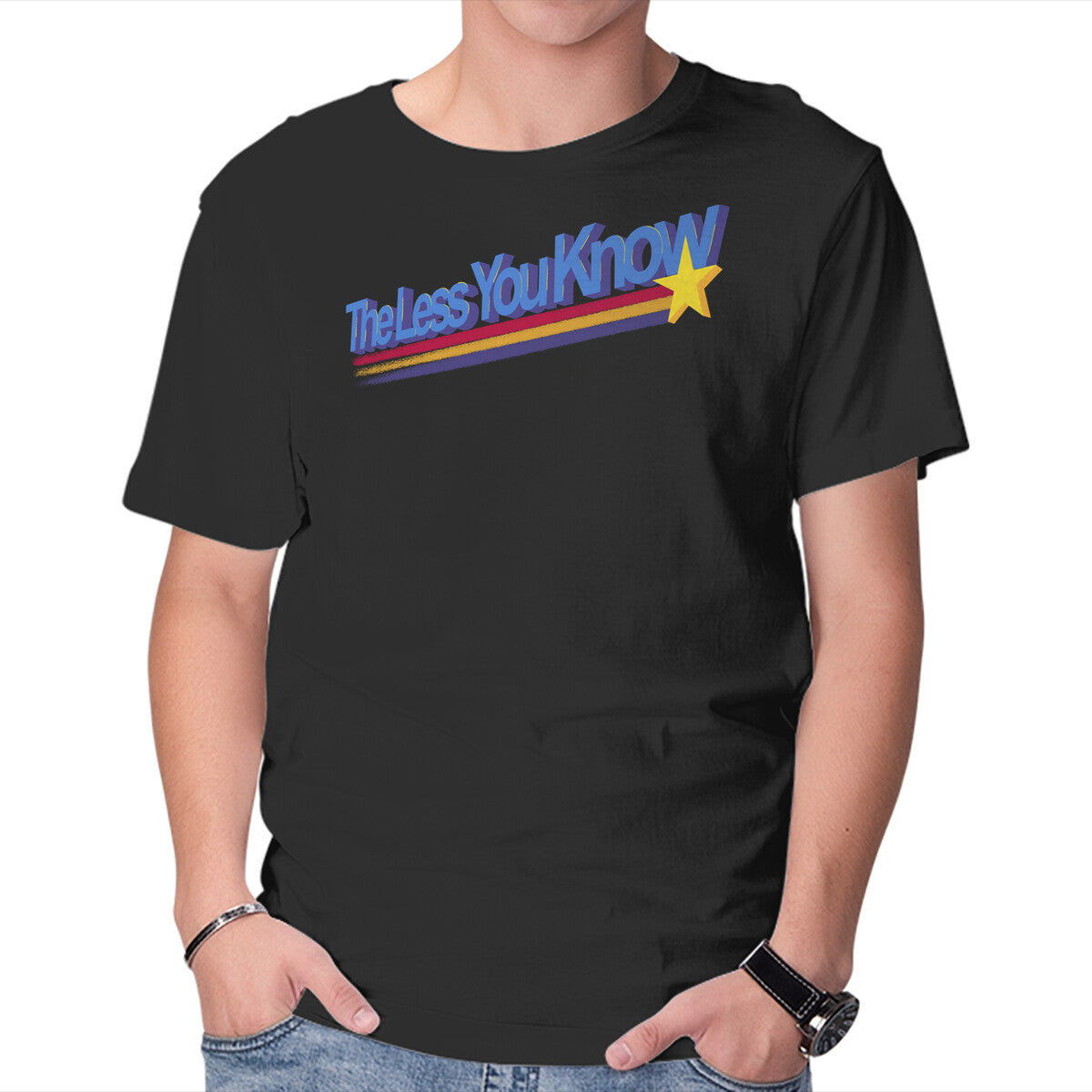 Unisex Crew Neck T-Shirt The Less You Know Graphic Short Sleeve Casual Tee XS