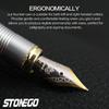 Luxury Retro Stonego Fine Nib Gold Arrowhead Ring Trim Smooth Writing Ink Refill Converter Pen