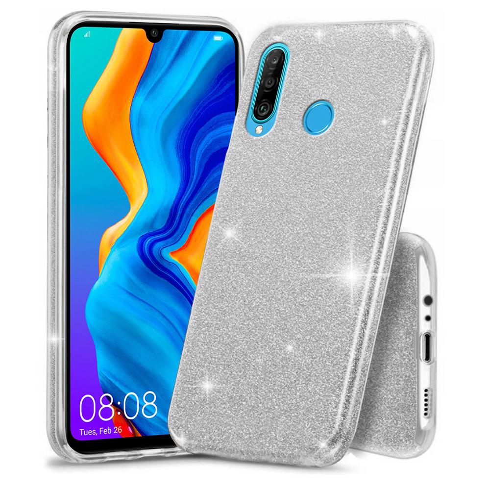 Glitter Case for Huawei P30 Lite, Silver