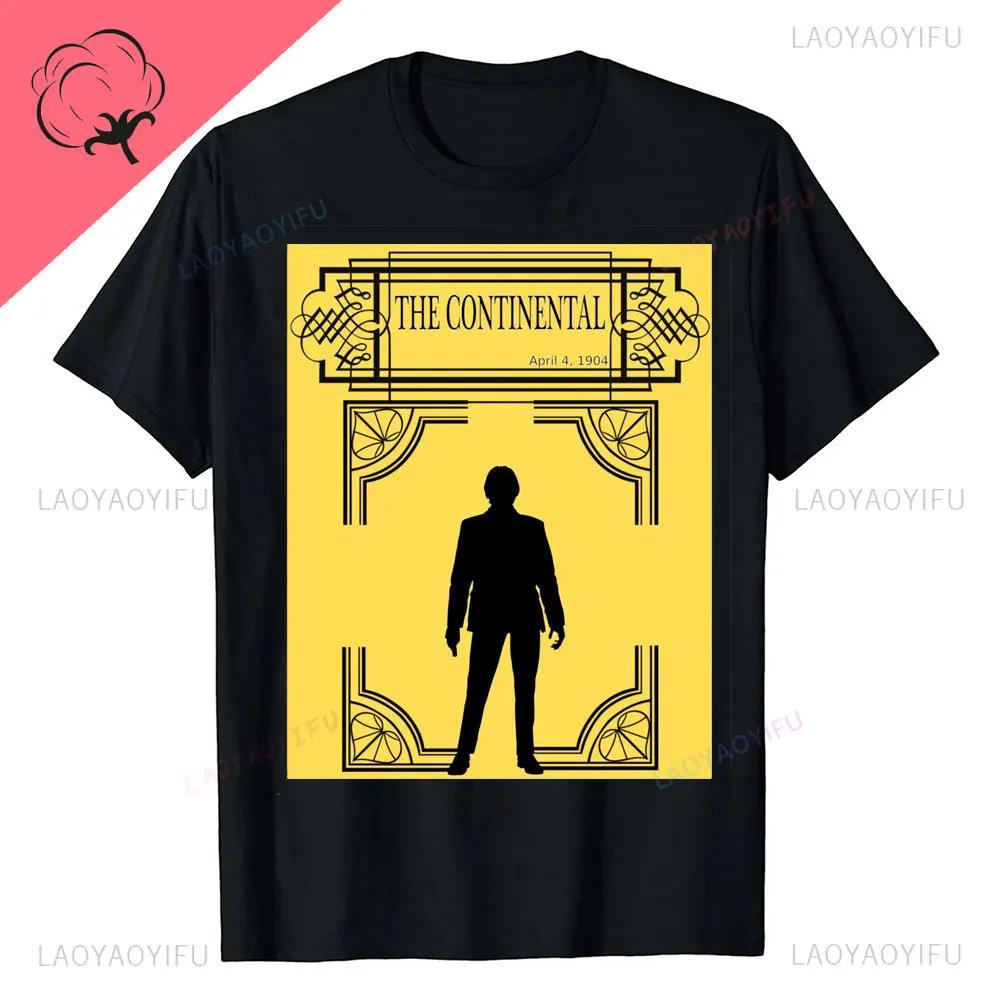John Wick Movie Printed T Shirt Continental NYC Adult Short Sleeve Action Thriller Vintage Style Graphic Oneck Summer Tees