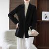 100% Wool Women Jacket TIDENOVEL Autumn Wool Blazer Handmade Suit Jacket Winter Warm Wool Coat