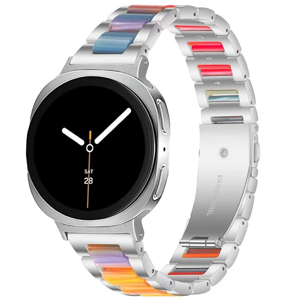 Damen Harzarmband für Samsung Galaxy Watch 8 Classic 46mm 8 44mm 40mm Edelstahlarmband für GALAXY Ultra 47mm 2025 Armband
