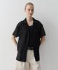 Ia Open Collar Lace Shirt (Black)