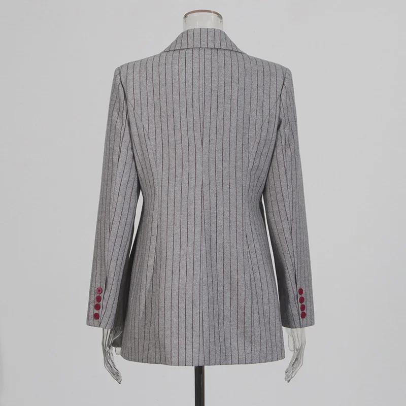 Spring 2025 Women's Retro Striped Stitching Suit Jacket