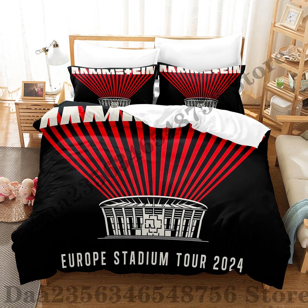 Rammstein Bettwäsche Set Einzelbett Twin Full Queen King Size Bettwäsche Set Erwachsener Kind Schlafzimmer Bettbezug Sets 3D Anime Bettlaken Set