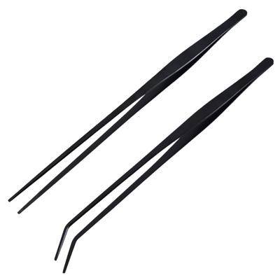 Conjunto de pinças de aquário de aço inoxidável 27 cm, ferramenta prática de alimentação de plantas e répteis, cabeça reta e curva, prática