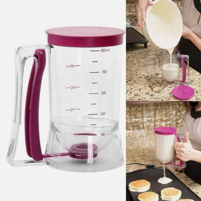 Handhållen Pannkakssmet Dispenser Plast Läcksäker Crêpes Smet Separator Skalad Stor Kapacitet Smettratt Våffla