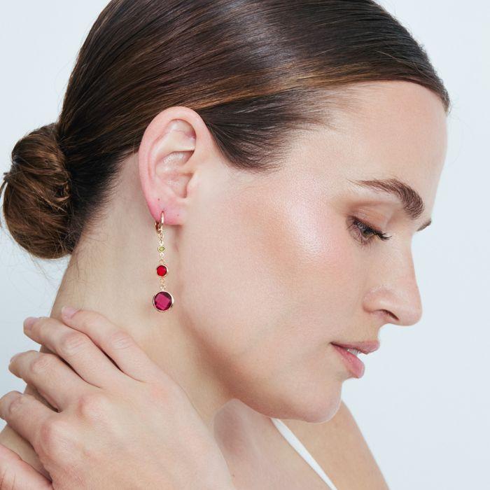 Orecchini - LUXENTER - AFRICA Fantasia - lega metallica - oro rosa 18 carati - zircone multicolore