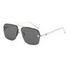 New sunglasses men's and women's big face thin square driving glasses UV protection trend half frame sunglasses