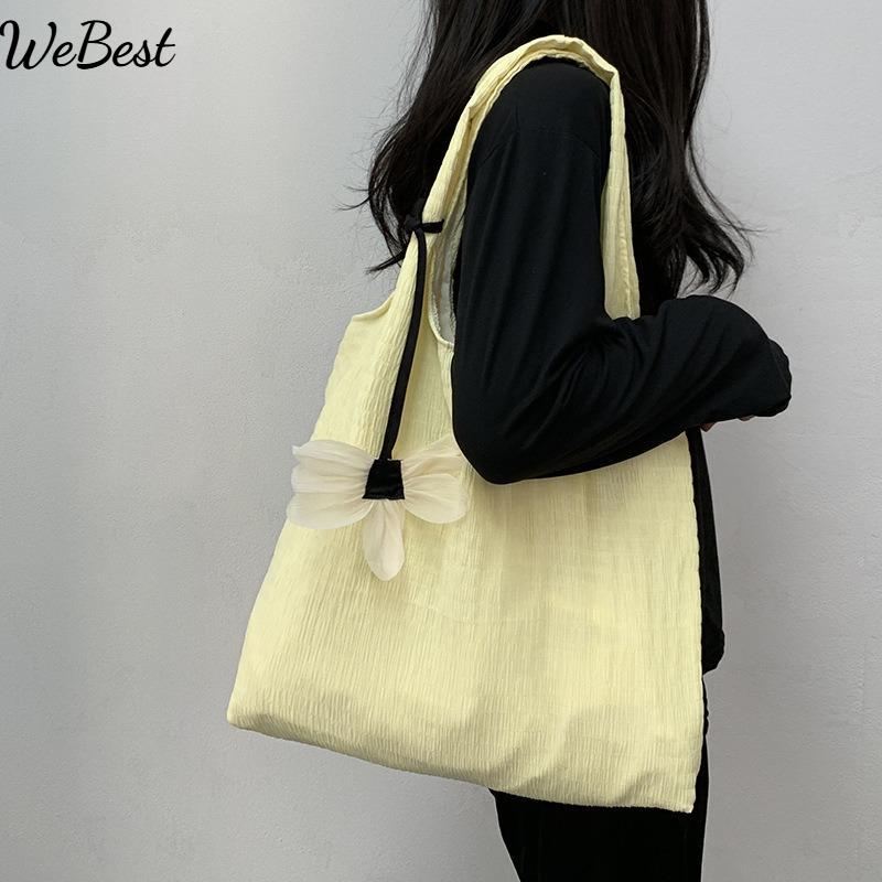 

Dopamine Colorful Canvas Shoulder Bag Women Thin Large Capacity Bag