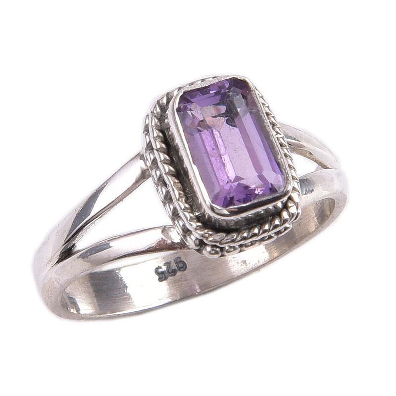 Natural Pink Amethyst Gemstone 925 Solid Sterling Silver Jewelry Ring S.6.5 Z8j33