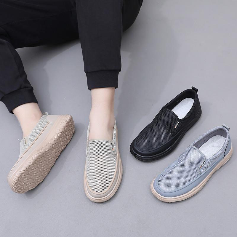 Pantofi de bărbați de primăvară și vară, plasă respirabilă, la modă, sportivi respirabili, cu un pedal, simpli, pantofi casual de bărbați