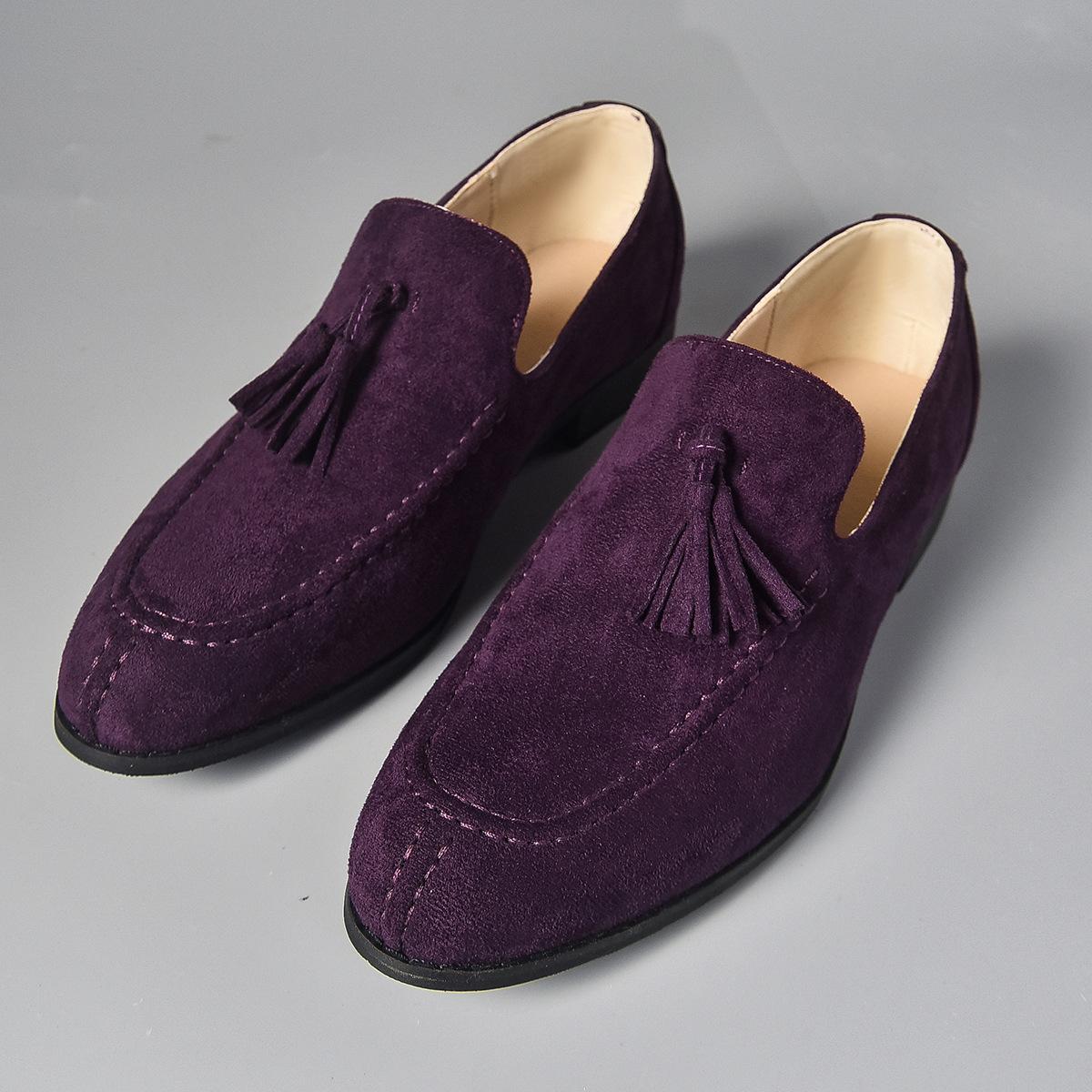 

Fang Hee Осенняя повседневная обувь Деловая официальная обувь One Step Stepping Tassel Lefu Shoes Большие мужские туфли 41 фиолетовый