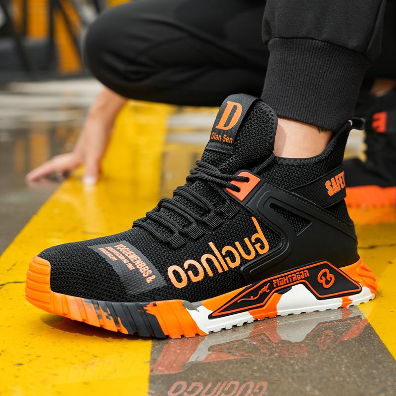 Safety Shoes Men High Top Steel Toe Cap Anti-Smash Men Work Shoes Sneakers Puncture-Proof Indestructible Shoes Dropshipping