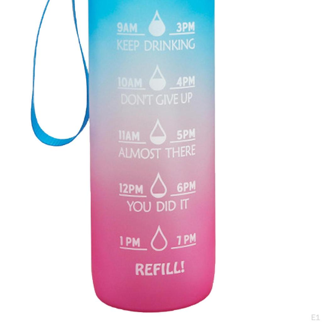 0.26 Gallon Drinking Water Bottle with Motivational Time Marker for Hiking, Cycling, Biking,