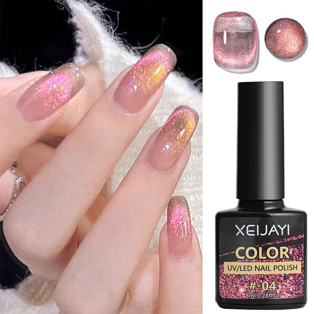 1Jar 9D Crystal Cat Eye Magnet Gel Nail Polish Sparkly Glitter UV Soak Off Gel Lacquer Magnetic Gel Varnish For Manicure #5ml