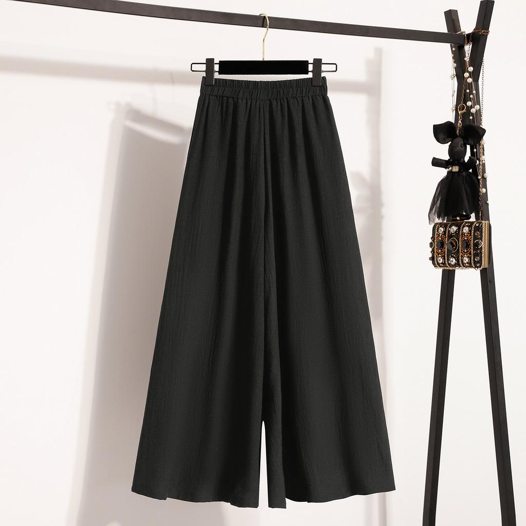 DIMANAF 2026 Übergröße Sommer Lange Hosen Damen Elastische Taille Hosen Locker Lässig Übergroß Unterteile Hosen Grau 5XL