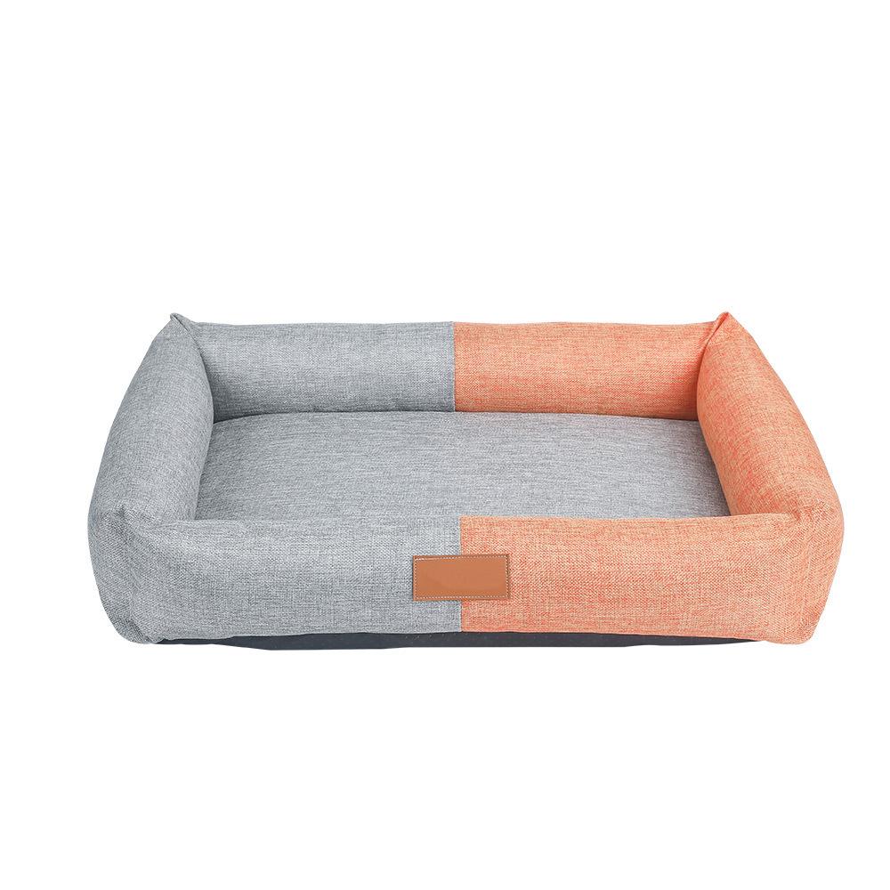 Splice Sponge Pet Mat Linen Fabric Dog Bed with Zipper Detachable and Washable Dog Bed Comfortable, Breathable and Cool Dog Mat
